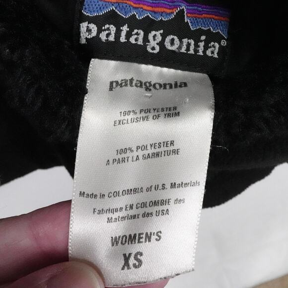 Patagonia Jacket Womens XS Black Full Zip Fleece Reversible Sherpa Pile Outdoors - Picture 13 of 16